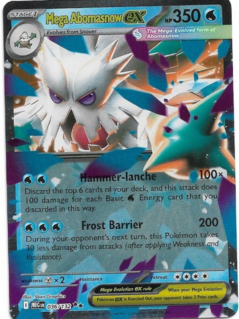 Pokemon Mega Abomasnow ex 036/132 Mega Evolution Non-Holo NM